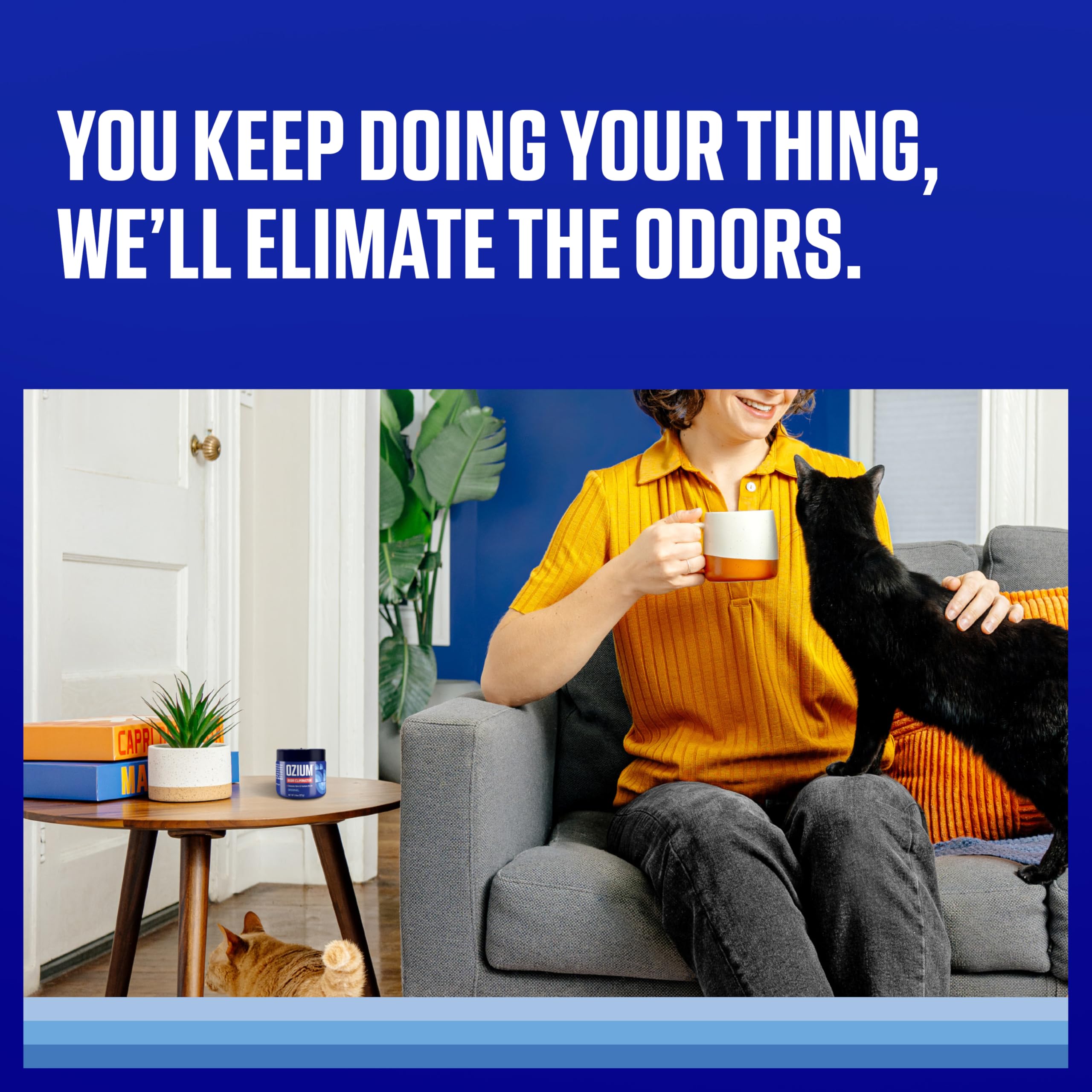 Ozium 4.5 Oz. Odor Eliminating Gel for Homes, Cars, Offices and More, Original, 4 Pack