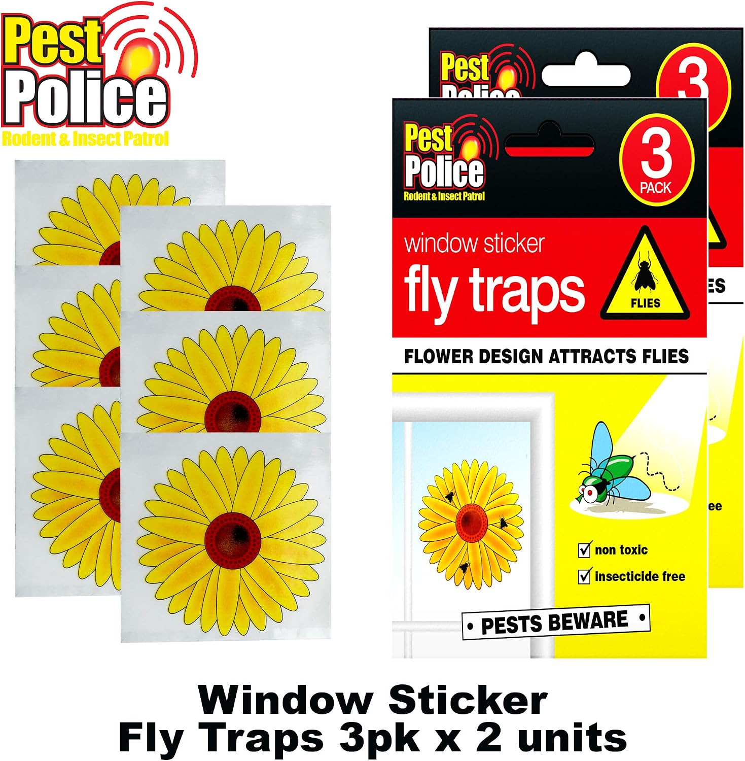 6pk Fly Window Trap Sticker | Insect Killer Sticky Sunflower Bug Catchers - Image 3