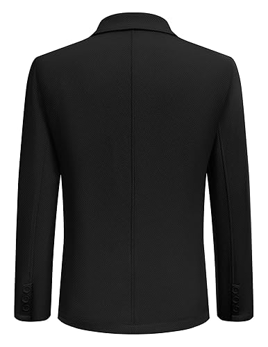 COOFANDY Mens Tweed Blazer Two Button Casual Suit Jacket