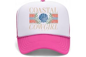 BROTHER TRUCKERS Coastal Cowgirl Trucker Hat | Beach Cowboy Cute Summer Western Country Vintage | Premium Foam Trucker Hat for Men & Women