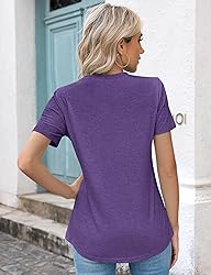 Kistore Womens Tops Short Sleeve Pleated Shirts