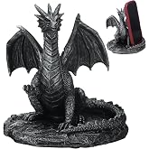 Relaxweex Gothic Dragon Cell Phone Holder Resin Gothic Standing Guardian | Dragon Cell Phone Stand with Outstretched Arm, Statue for Medieval Decoration Desk Accessories Office, 5.78 x 4.25 x 6 Inch