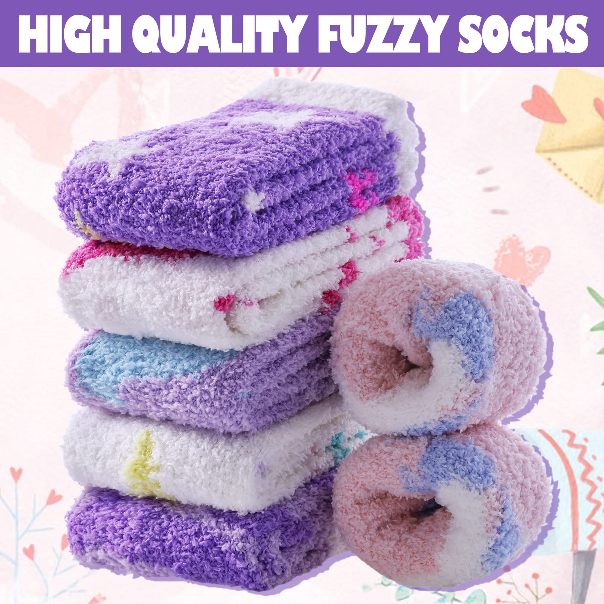 DYW Fuzzy Socks for Women Soft Cozy Fluffy Winter Warm Slipper Socks Home Sleeping Animal Socks