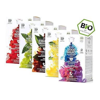 Tee-Pause-Box - 5 x 16 BIO Teekapseln von My-TeaCup | Kompatibel mit Dolce Gusto®-Maschinen | 100% kompostierbare Kapseln ohn