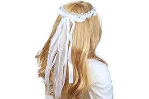 Needzo First Holy Communion Headpiece, White Veil Headband, Elegant Hair Accessory for Church Ceremony, One Size Fits Most