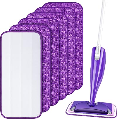 UMAYCOOL 6PCS Mop Pads for Flash Powermop Microfiber Washable Wet Dry Hardwood