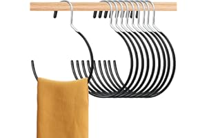 Aemygo Scarf Ring Hangers, 15 Pcs Non-Slip Belt Rack Tie Hanging Hooks Closet Accessories Scarf Organizer Storage Holders for Ties Scarves Belts Tank Tops Pashminas (Black)