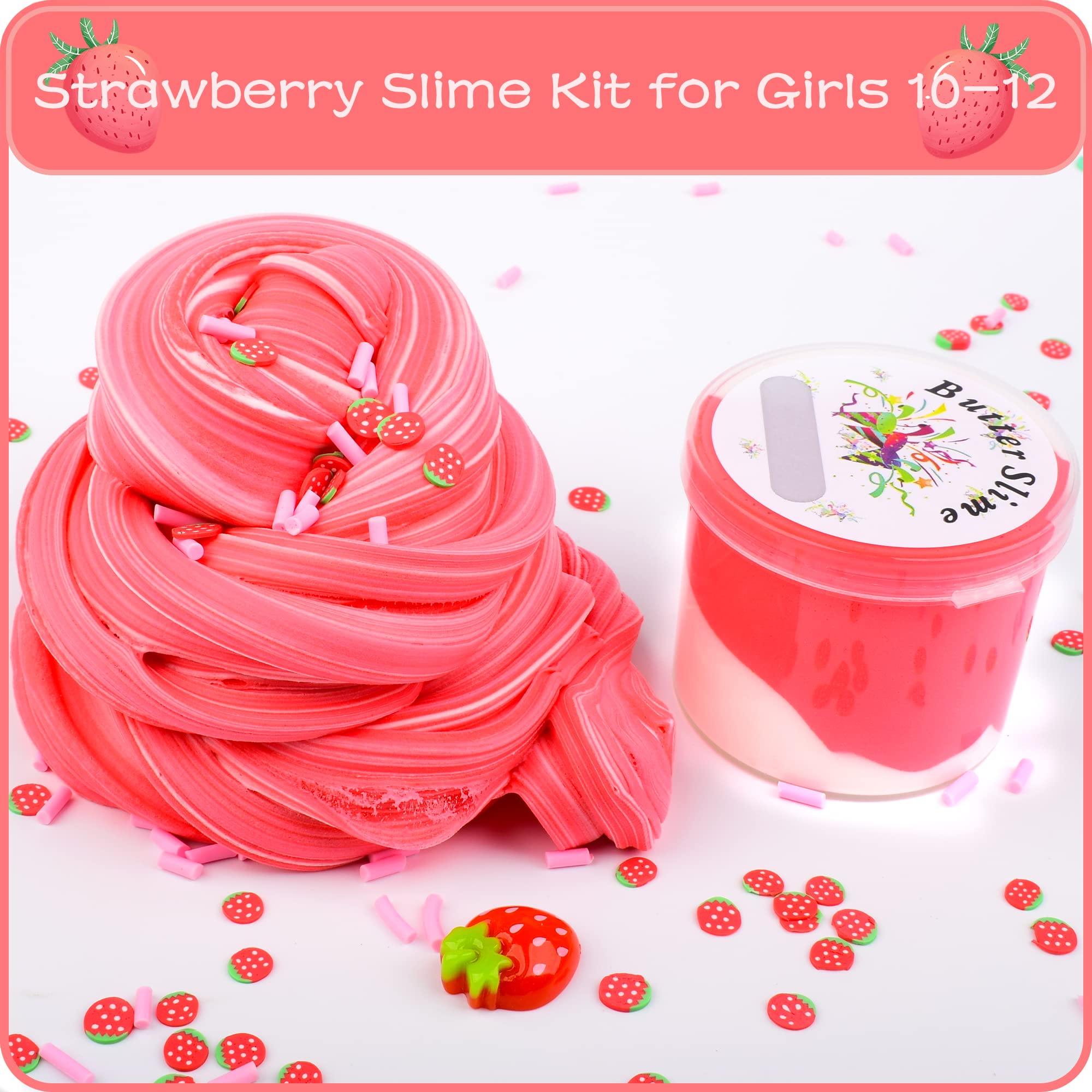 6 Pack Fruit Butter Slime,Watermelon Avocado Pineapple Slime Charms,Birthday Gift Slime Party Favors for Girls Boys