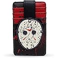 Warner Bros. Horror Movies Wallet, Character Wallet ID Card Holder, Friday the 13th Jason Hockey Mask Black Red, Vegan Leather