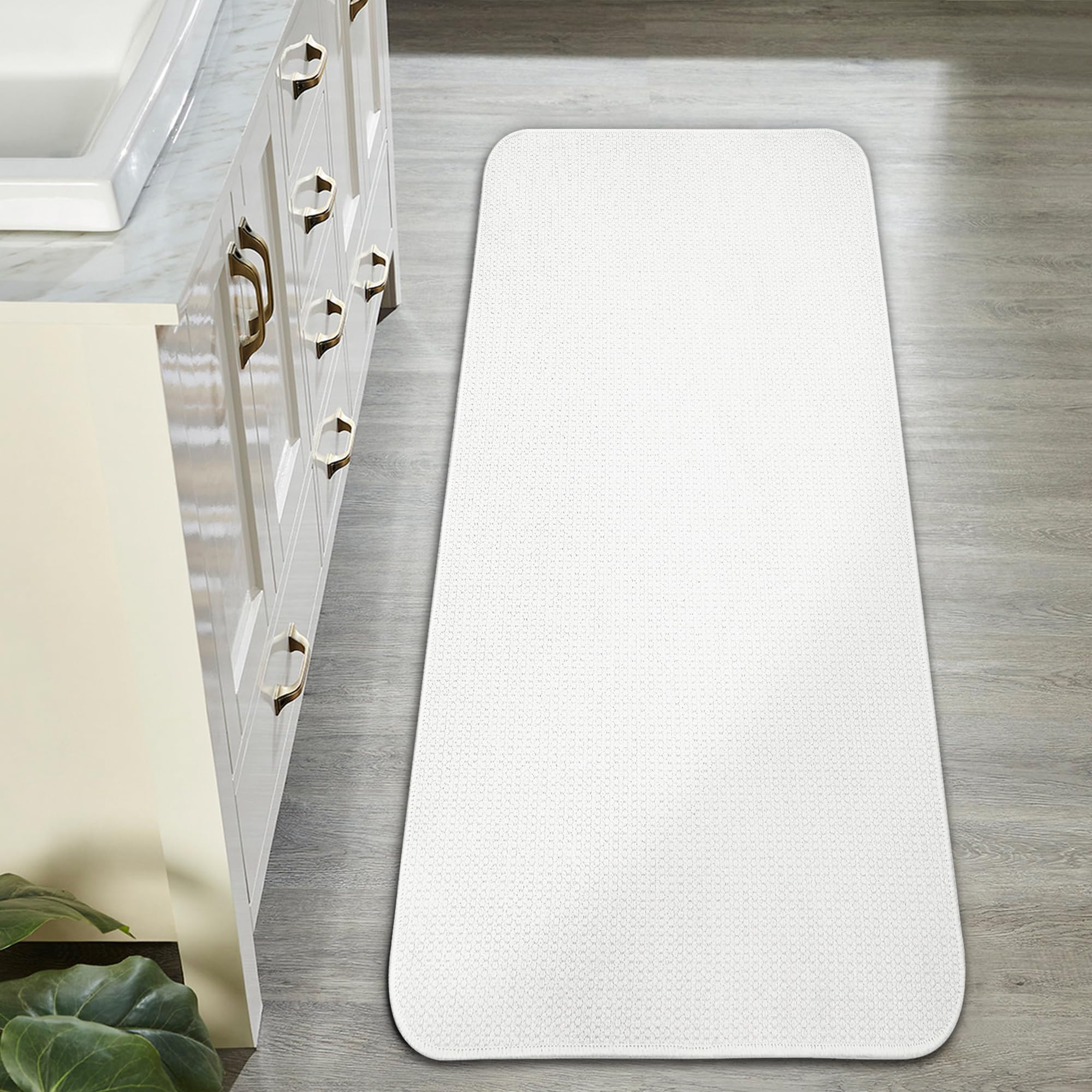Photo 1 of Bath Mat,Ultra Thin Bathroom Runner Rugs,Large Bath Mats for Bathroom,Quick Dry,Non-Slip,Machine Washable,Low Pile,Bath Rug,Shower Outside,Sink,Home Decor Accessories.White,2'x5'?24x60inch?