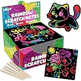 ZMLM 165 Pcs Rainbow Scratch Paper Art Notes - Crafts for Kids Ages 4-8 | Mess Free Classroom Prizes,School Activity Toy Bulk,Stocking Stuffers for Kids,Birthday Gifts Travel Game Party Supplies