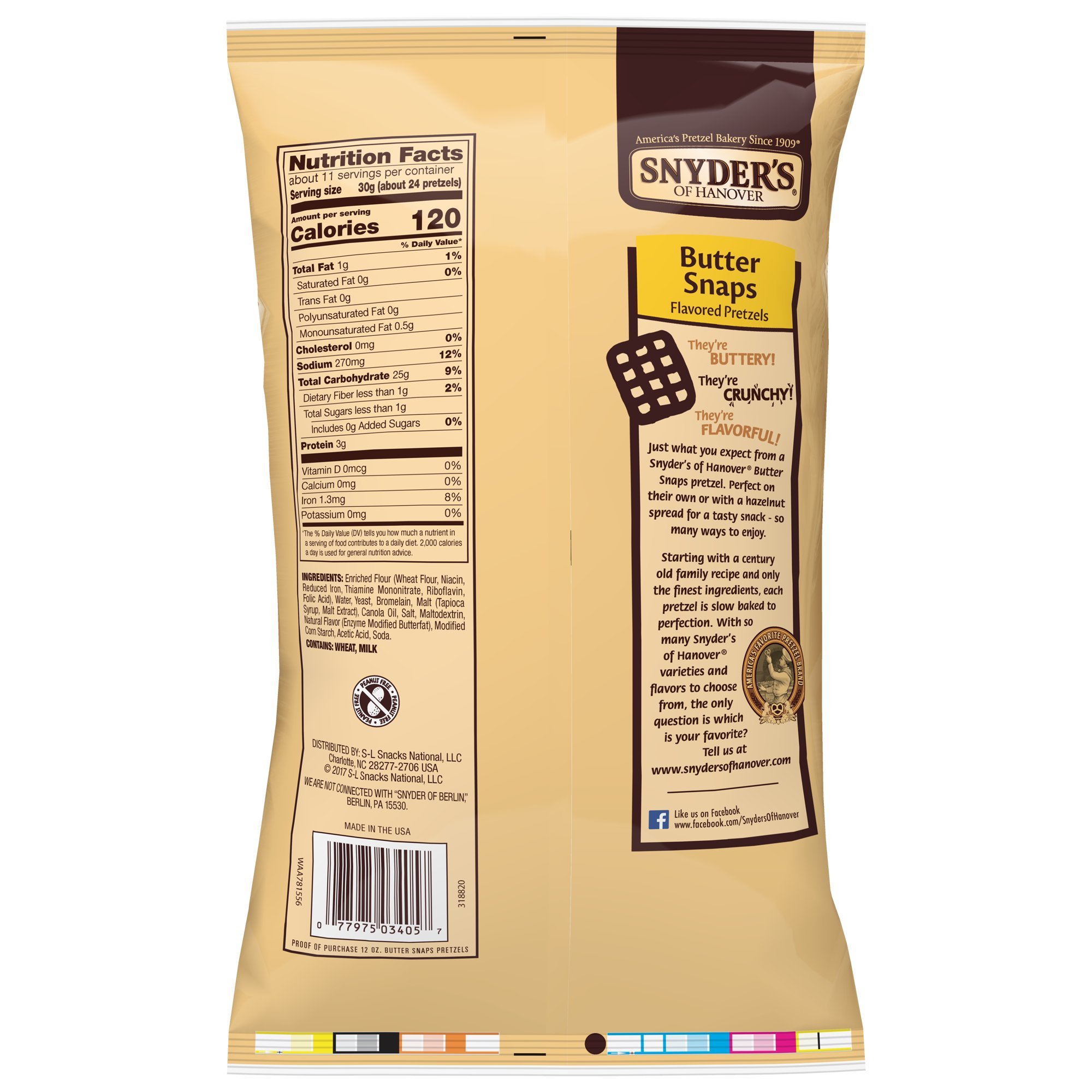 Snyder's Of Hanover Pretzels, Butter Snaps, 12 Ounce (Pack Of 12) on Galleon Philippines