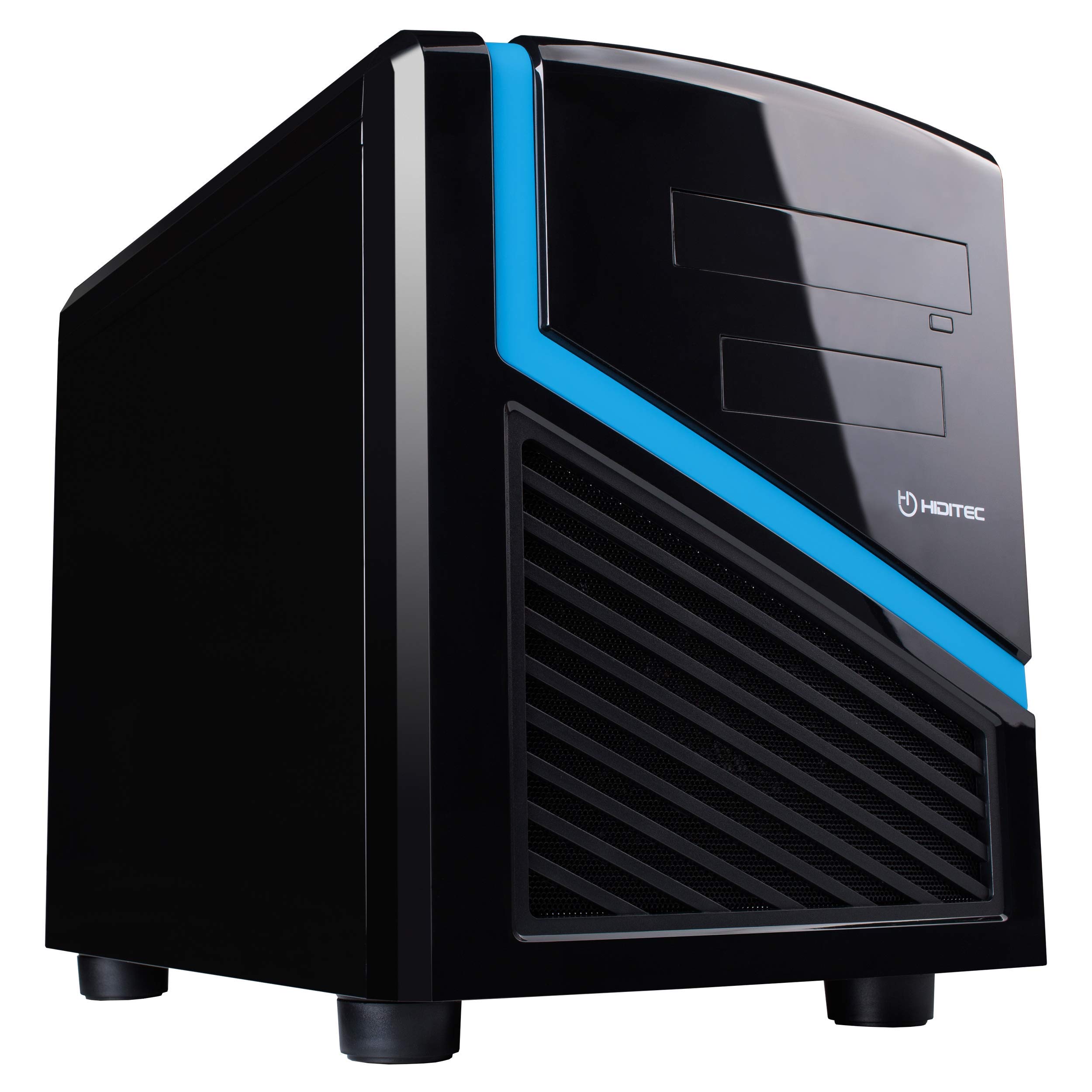 Hiditec | DARK KUBE Mini Computer Case Micro ATX Format | Mini PC Tower | SECC Steel Housing | Great Refrigeration | High Performance Configuration | Black and Blue Desktop Chassis