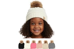 Funky Junque Toddler Pom Beanie – Kids Winter Hat for Ages 1–4, Baby Boy & Girl Knit Beanies, Warm Cozy Knit Snow Hats