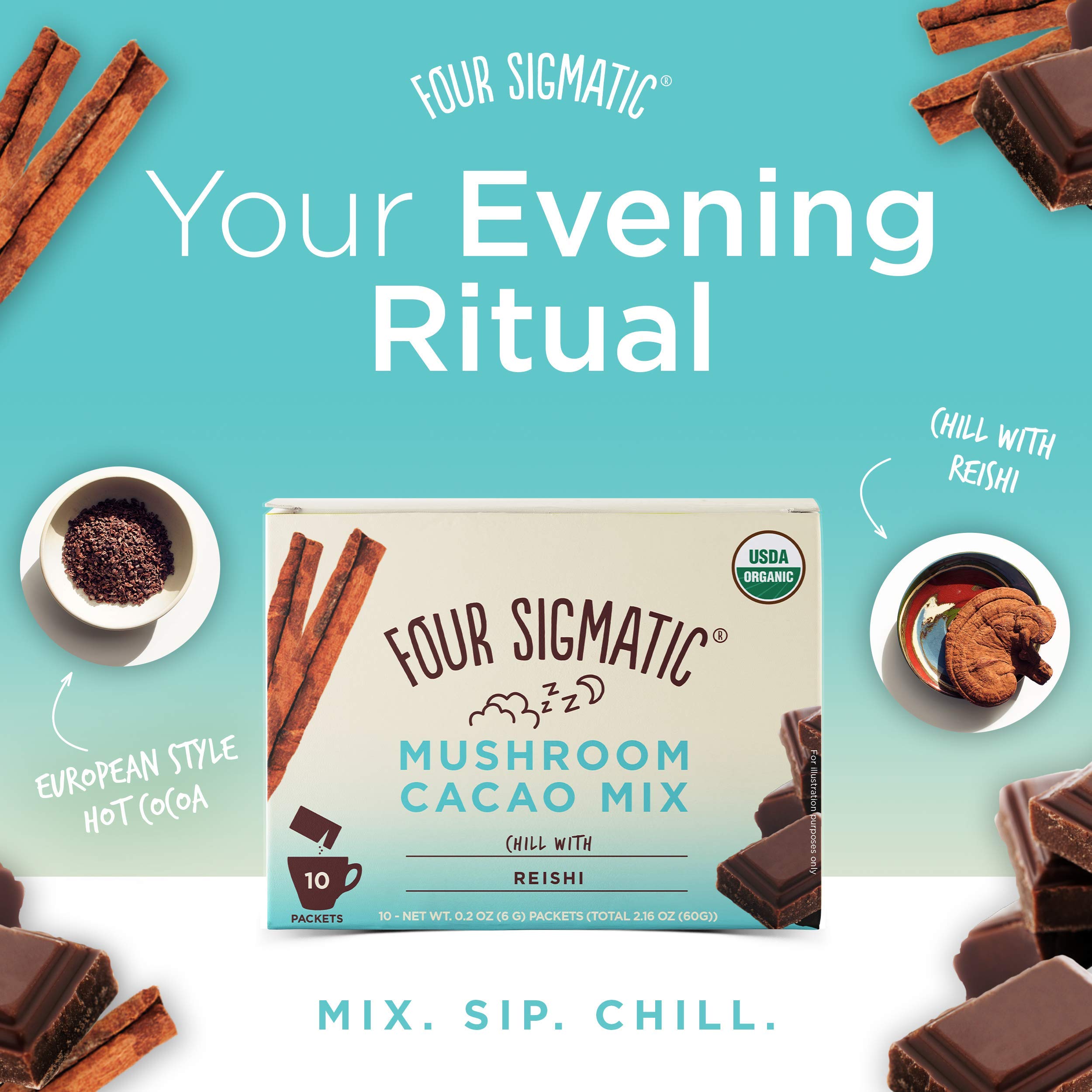 Four Sigmatic Mushroom Hot Cacao with Reishi USDA Organic Reishi