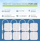 Med-Fit TENS Pads 12 Pack 4 x 3 Reusable Hypoallergenic Electrodes view 5