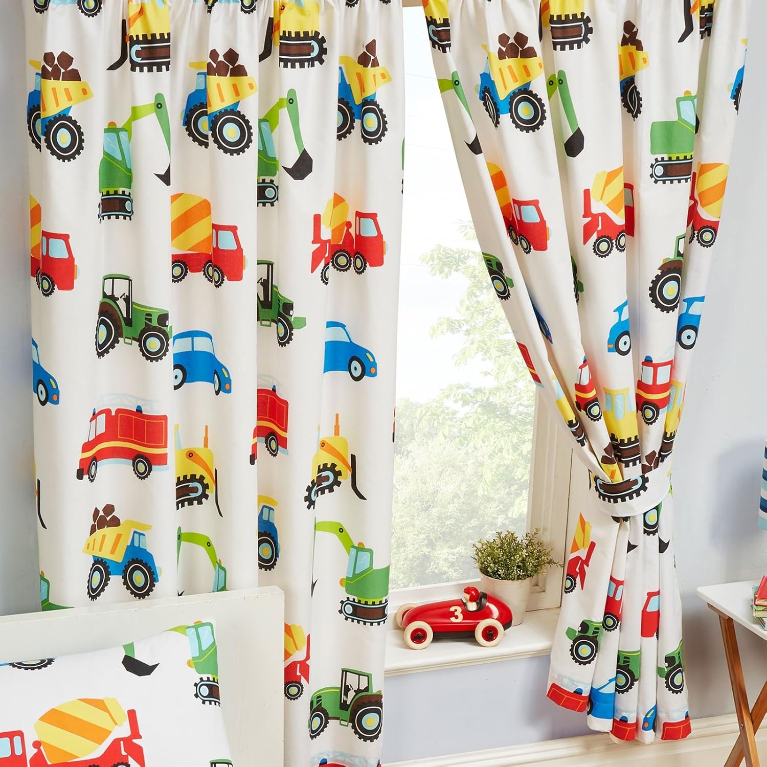 Price Right Home Trucks and Transport Bedroom Range Kids - Duvet Cover Set, Fitted Sheet Set & Curtains Available (54" Curtains) - Image 3