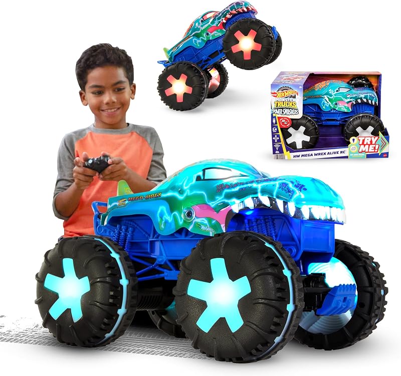 Hot Wheels Mega-Wrex Alive RC Monster Truck 1:15 with Lights Modes