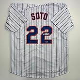 Facsimile Autographed Juan Soto New York Pinstripe Reprint Laser Auto Baseball Jersey Size Men's XL