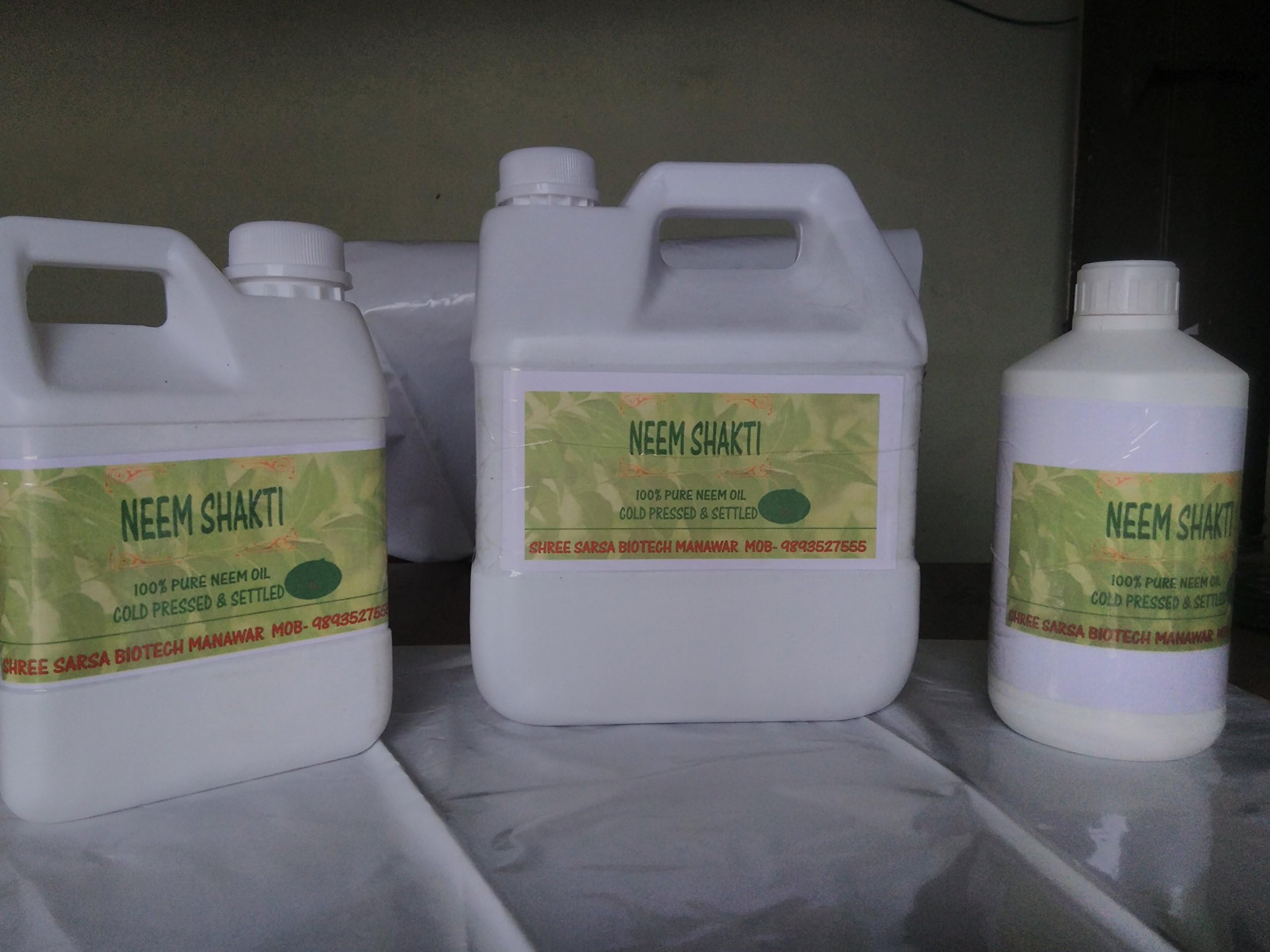NEEM SHAKTI Shree Sarsa Biotech Cold Pressed and Settled Multipurpose Organic Neem Oil, 2L