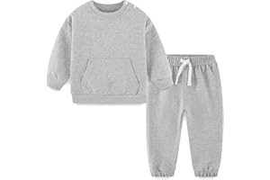 Fullfamous Baby and Toddler Boys 100% Cotton 2 Piece Long Sleeve Sweatshirt and Sweatpant Jogger Pants Set Newborn-4T