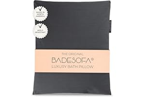 BADESOFA® Luxury Bathtub Pillow L - Large Bath Pillow for Therapeutic Neck and Back Support Quick-Drying - Full Body Bath Tub Cushion - Luxury Spa Cushion in Charcoal