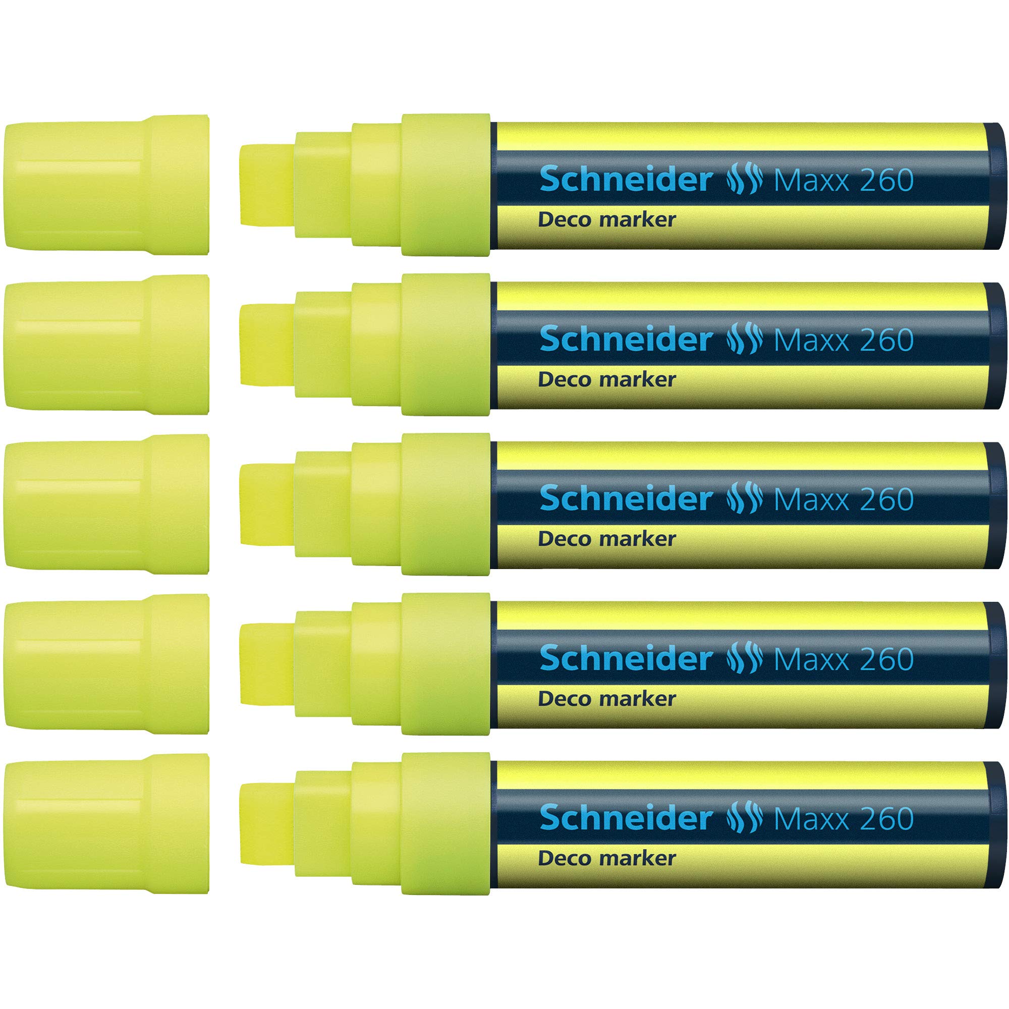 Schneider Maxx 260 Chalk Marker - Yellow (Pack of 5)