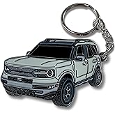 FOUR WHEEL BEAST Bronco Sport Keychain compatible with Ford Bronco Sport Accessories 2023 2024 4 door Car Key Chain Fob Cover