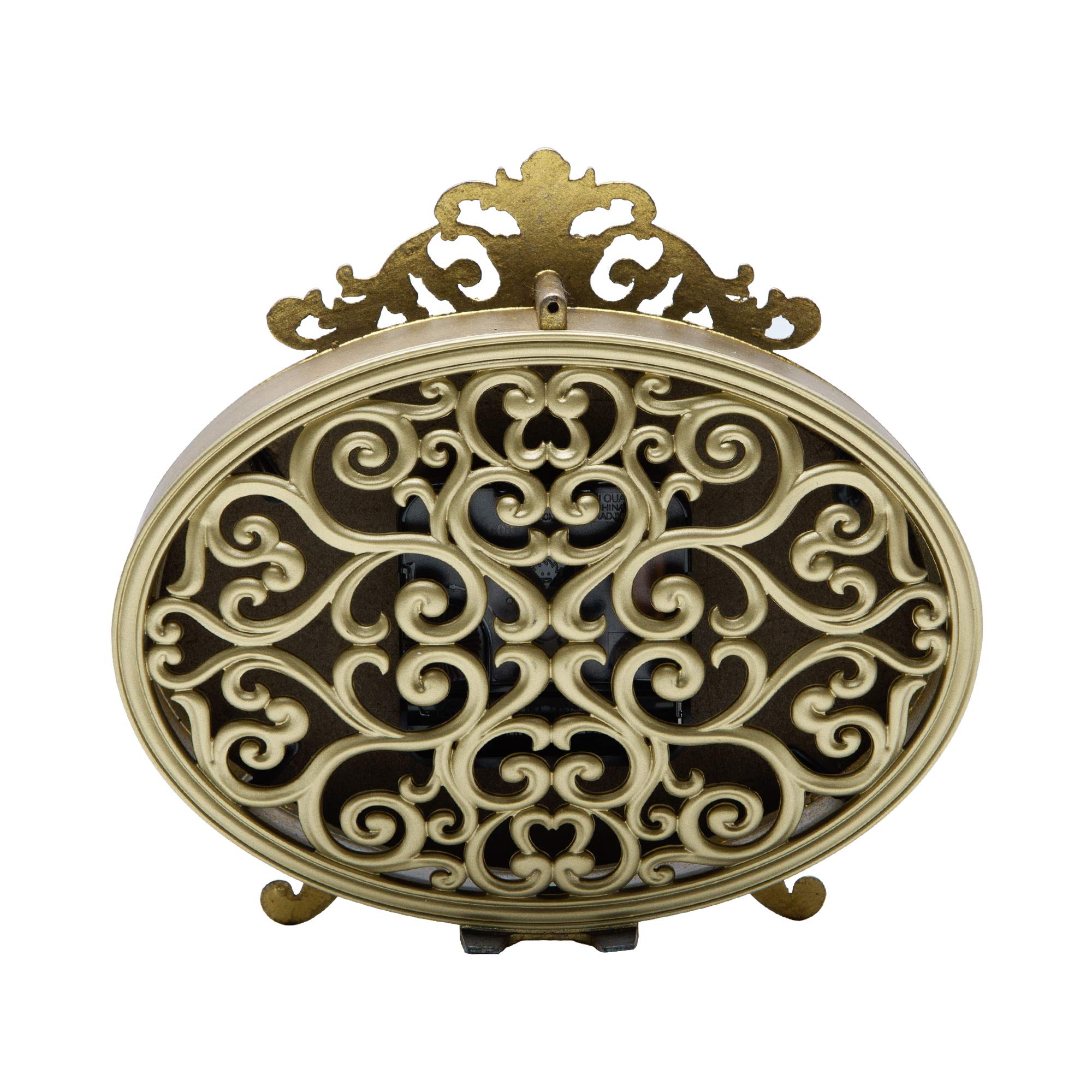 NIKKY HOME Vintage Table Clock, French Turquoise Color Rococo Style Desk Clock Battery Operated Rustic Design, Home Décor for Living Room, Bedroom, Bedside, Desk, Gift Clock - Gold