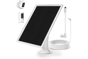 OUOUDOIT Solar Panel Charger for Ring Camera, Compatible with Ring Stick Up Cam Battery, Spotlight Plus/Pro, Waterproof, 4M/13FT Cable，6W Fast Charging (1Pack)