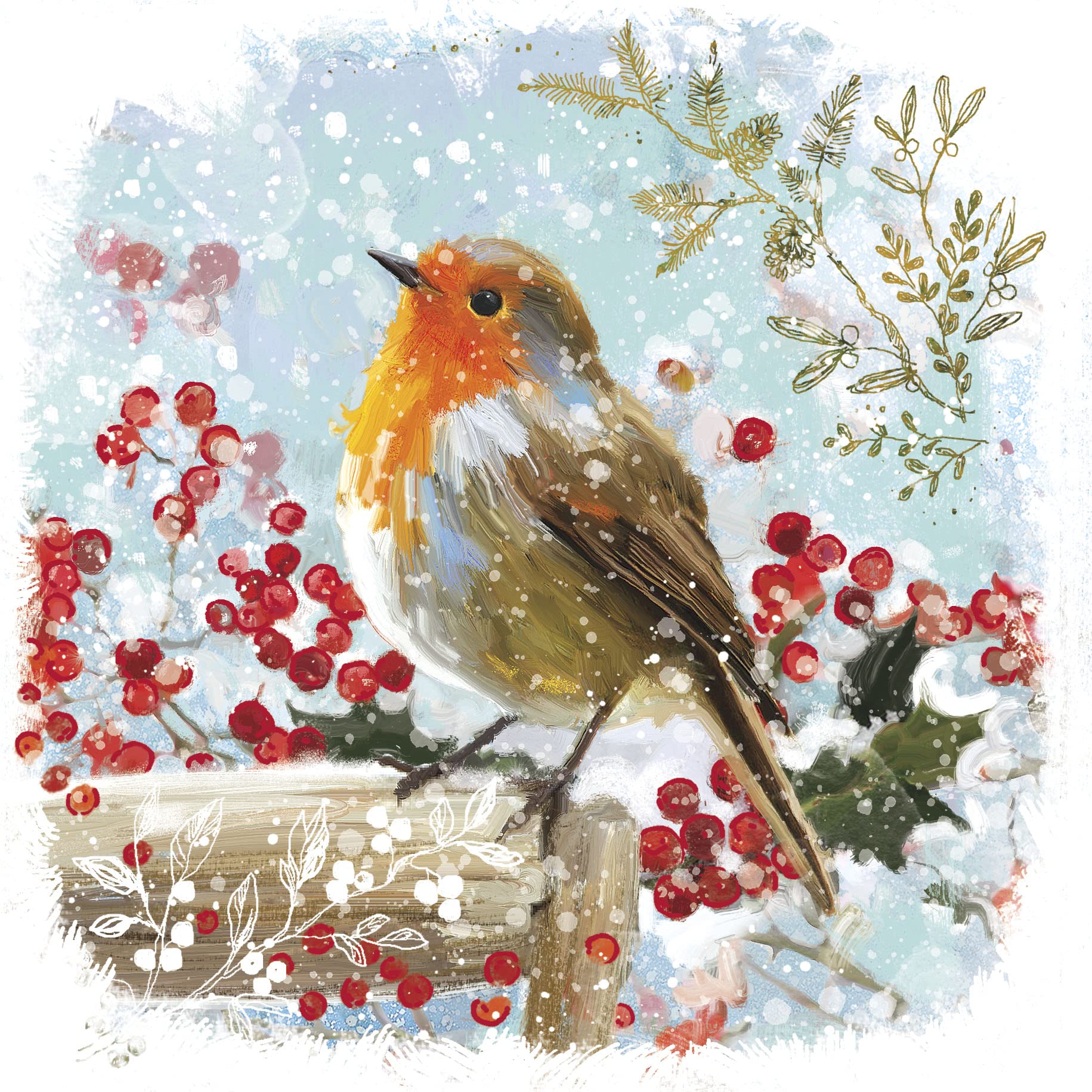 Pack of 8 Festive Robin Red Breast NSPCC Charity Christmas Cards Xmas Cards 556985