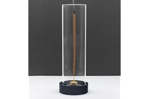 CODINOO Incense Holder for Sticks,Modern Incense Stick Holder with Glass Ash Catcher[Anti ash Flying], Incense Burner Holder,Zen Glass Incense Holder,for Spa Home Decor Yoga Meditation[Black]