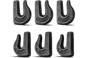 Cheardia 6 Pack 3/8'' Weld on Grab Hook, Heavy Duty Tractor Chain Hooks, G70 Grade Utility Hook Weldable for Trailer Truck, Forklift, Car, RV, Rigging, 6600 LBS Capacity