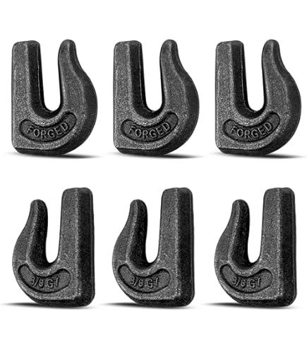 Weld On Grab Hooks 6-Pack Weld-On Grab Chain Hooks - 5/16" G70, 4,700 Lb WLL For Buckets, Trailers, Rigging (Part 0900103) Weld Racing 15x10 Racing Wheels Wheels - Foto 2