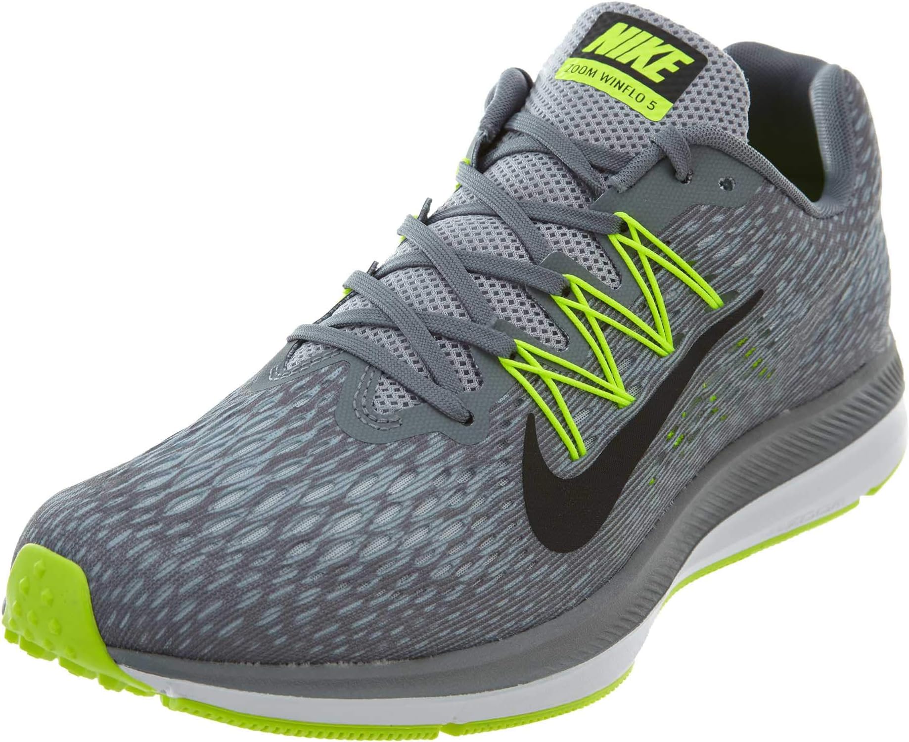 Nike Men's Air Zoom Winflo 5 Running Shoe, Cool Grey/Black-Wolf Grey-Pure Platinum, 7.5