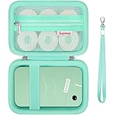 Supmay Carrying Case for ORGSTA S001 / for ORGBRO X1 Label Maker Machine, Portable Bluetooth Label Printer Storage Holder Bag with Mesh Pocket for Roll Label Maker Tapes, Typ-C Cable, Green