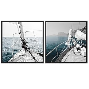 signwin 2 Piece Framed Canvas Wall Art Sailboat...