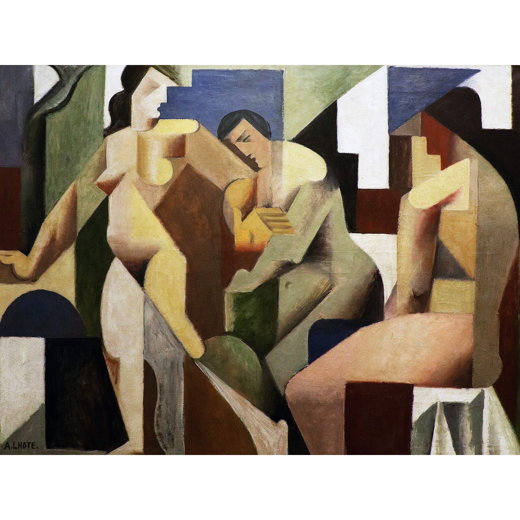 Lhote Bathers Abstract Cubism Painting Extra Large Wall Art Print Premium Canvas Mural