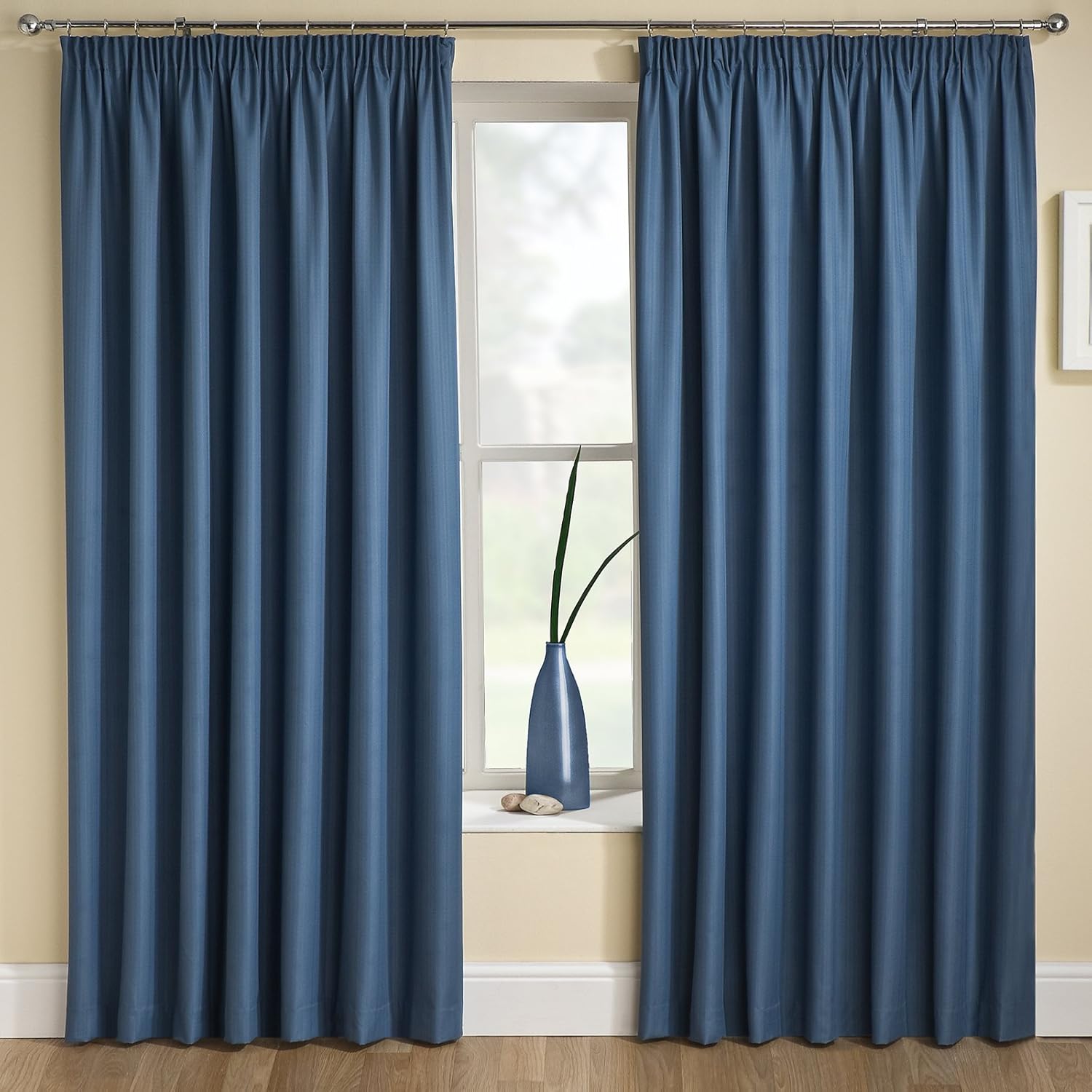 Tranquility Plain Stripe Wedgewood Blue 66 X54 Thermal Backed