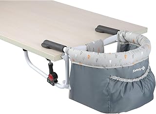 Safety 1st 2728191000 Sitzerhöhung Smart Lunch, praktischer Tischsitz für Kleinkinder, optimaler Halt durch zwei Sicherheitsriegel, ab ca. 6 Monate bis max.15 kg, Warm Grey, grau, 1.938 kg