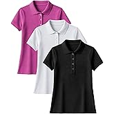 Andrew Scott Women's Golf Polo Shirts | Ultra Soft Quick Dry V Neck Button Collar Tops| Multi Packs & Colors