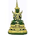 BUDDHO Emerald Buddha Statue - Realistic Knee to Knee 2" H. 6" H Jade Thai Buddha for Home Decor Gift