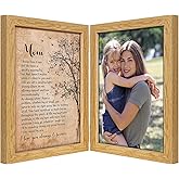 kullder Mom Gift from Daughter Son for Christmas, Birthday, Mother's Day Poem in Frame Personalized Picture Frames for Mom Double 5x7 Hinged Photo Frame Gifts for Best Mother