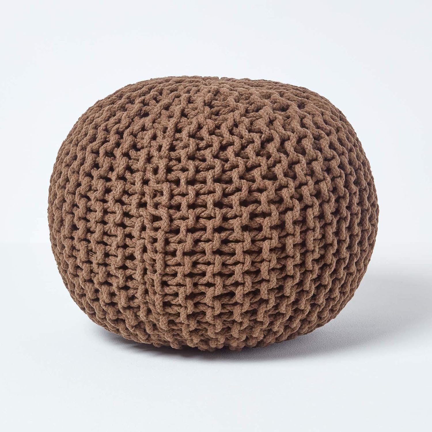 Homescapes Pouf Strickpouf rundes Bodenkissen, Sitzpouf 35 x 40 cm
