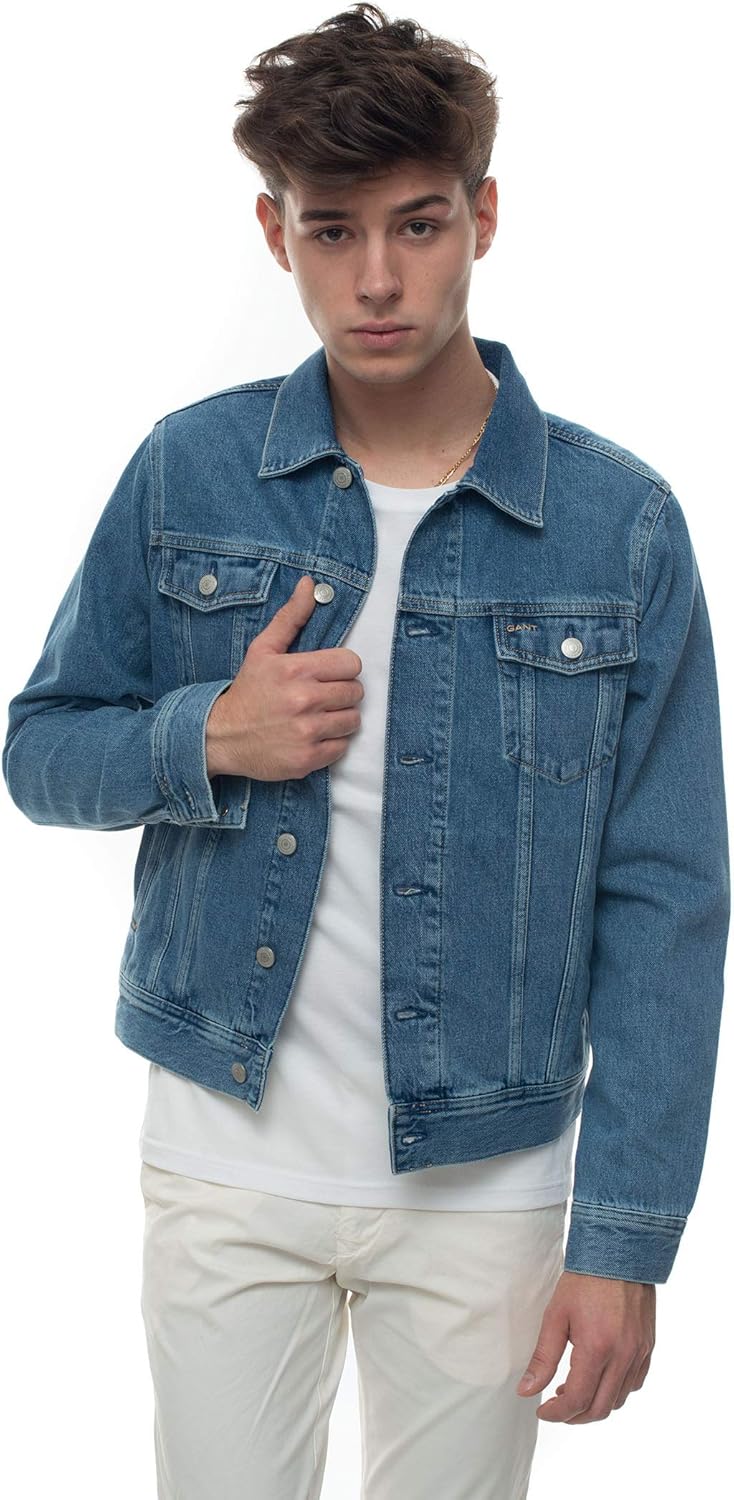 stone coloured denim jacket