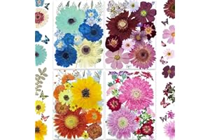 YOUTHBRO 126PCS Extra Large Dried Pressed Flowers for Resin Mold, Real Nature Dry Pressing Floral Leaves with Tweezers for DIY Jewelry Making Nail Card Scrapbook Art Craft Decors Puppy Love