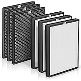 3-Set Alexapure Breeze AP-B102 Replacement Filter Set Compatible with Alexapure Breeze Filter Replacement AP-B103 AP-B104 for Air Purifier AP-B102 and 3049, 3 H13 True HEPA & 3 Activated Carbon Filter