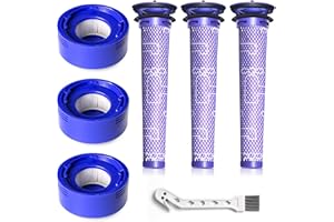 OTTWL 6 Pack Replacement Filters for Dyson V7 Animal V8 Animal V8 Absolute, 3 Pre Filters and 3 Post Filters, Replaces Part No.965661-01 & 967478-01