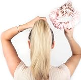 Brushworks Heatless Curling Hair Scrunchie Pink Satin Overnight Damage-Free view 3