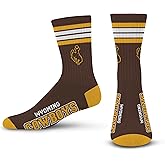 For Bare Feet NCAA Wyoming Cowboys 4 Stripe Deuce Crew Sock Team Color MEDIUM